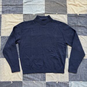 vintage Pendleton navy mock-neck wool sweater size M